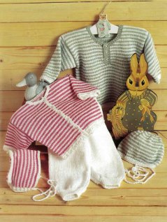 Sweater, cardigan, bukser og hue