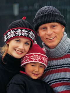 Elastisk strikket hue med eller uden kant
