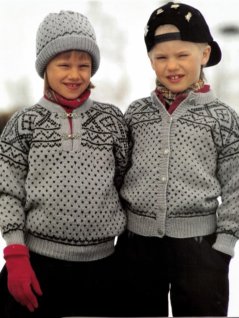 Pullover, sweater og hue