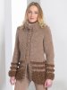 Cardigan med pelsstriber