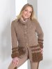 Cardigan med pelsstriber