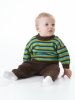 Stribet sweater, bukser og hue