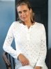 Blondestrikket cardigan og tanktop