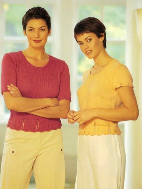 Dametrøje med spids kant