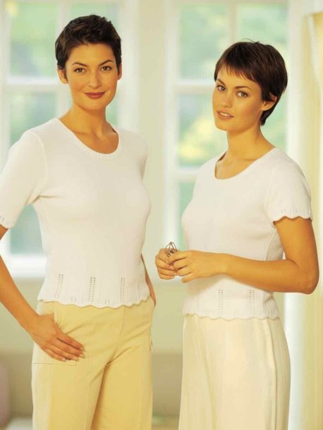 Dametrøje med spids kant