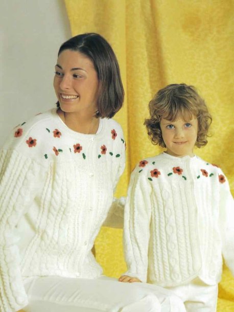 Børne- og damejakke med blomster