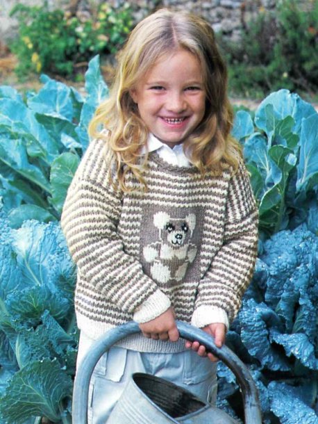 Barnpullover med nalle