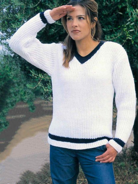 V-hals eller med polo til dame og herre pullover