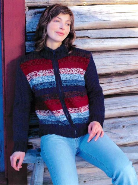 Dame cardigan med lynlås eller tryklås lukning