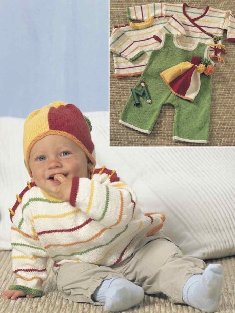 Omlottkofta, jumper, byxa och mössa