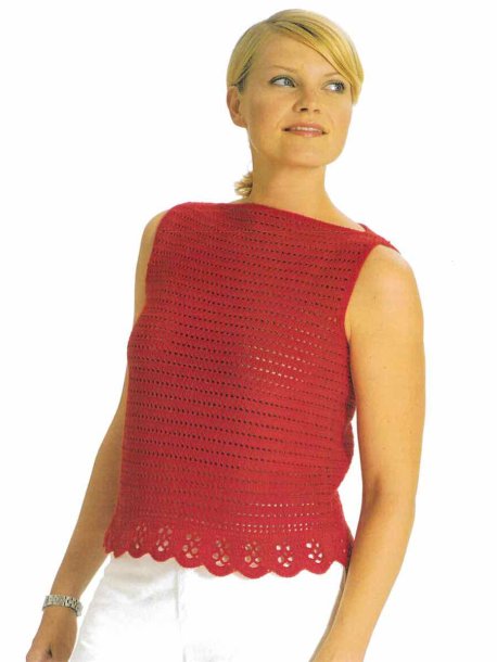 Hæklet trøje med kappekant