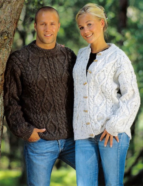 Flätpullover och kofta