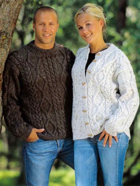 Flätpullover och kofta