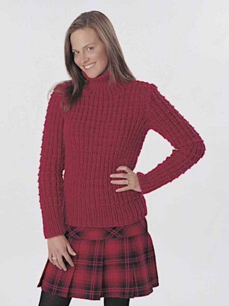 Strukturstrikket sweater og ensfarvet vest