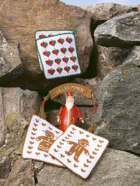 Grydelapper med honningkager og hjerter