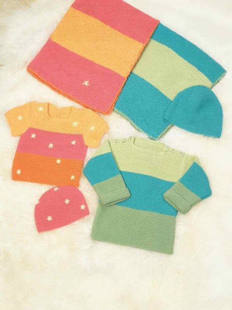 Retstrikke trøjer, hatte og tæpper