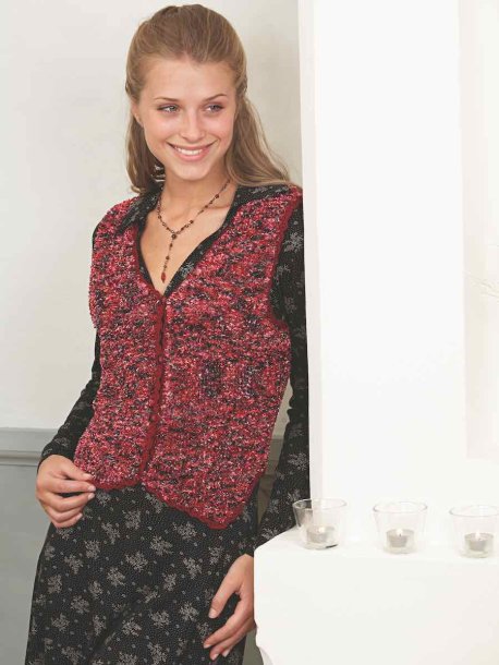 Hættevest med hæklede kanter