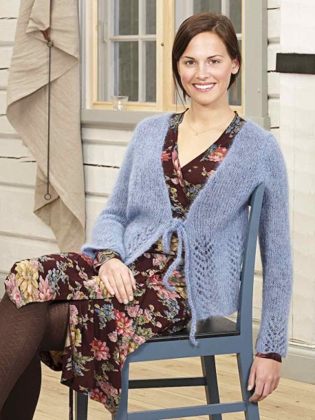 Cardigan med blondekant