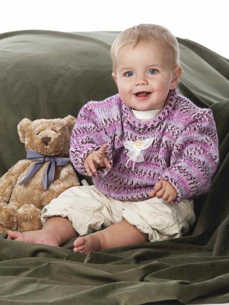 Ensfarvet striktrøje