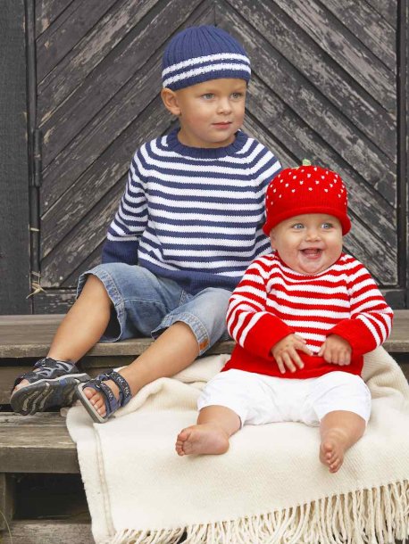 Stribet raglantrøje og hatte