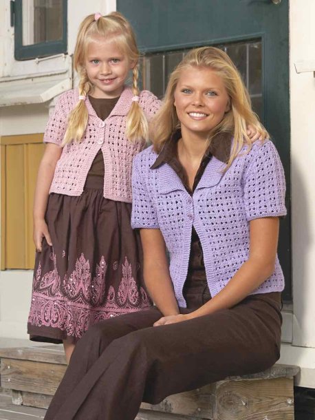 Blondestrikket kortærmet cardigan