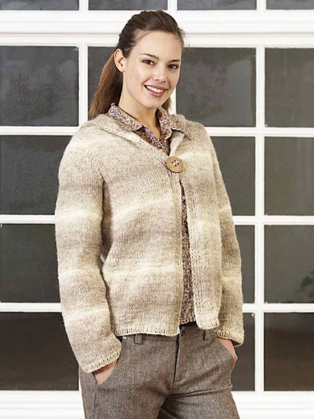Ensfarvet strik cardigan