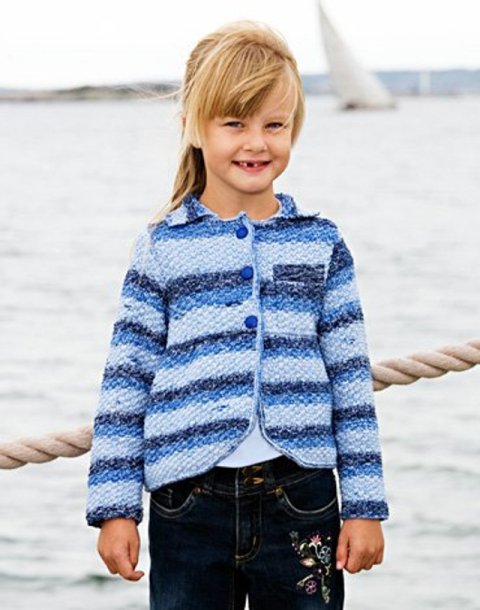 Strikket jakke til børn og kvinder