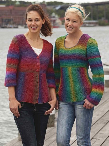 Retstrikket cardigan og trøje