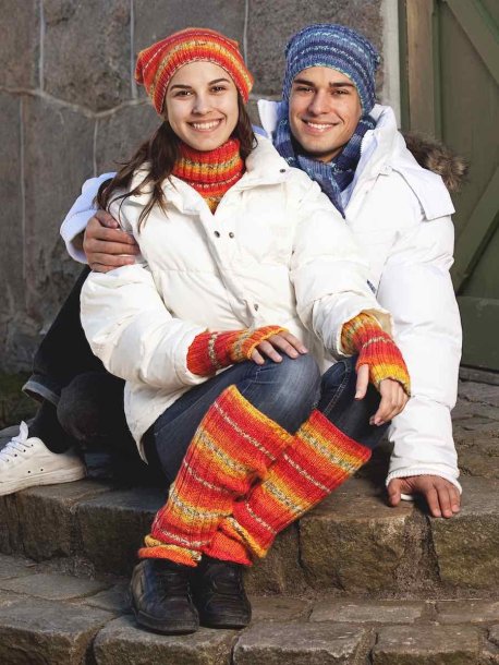 Hatte, tørklæde, falsk polo, håndleds- og benvarmere