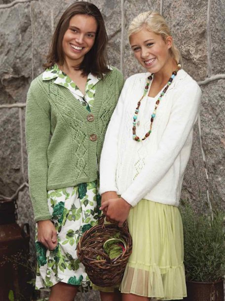 Cardigan med blondekant