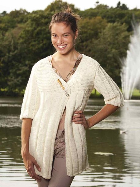 Lang cardigan med ærmer