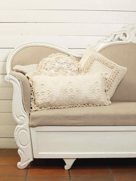 Hæklede puder i blonde