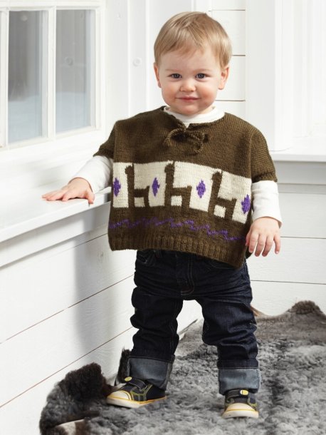 Cardigan, sweater og poncho med lamaer, hue og sokker