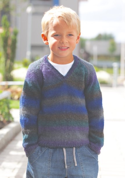 Slätstickad raglantröja