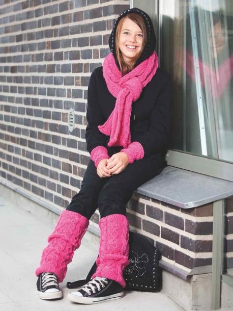 Hat, tørklæde og pulsbenvarmere