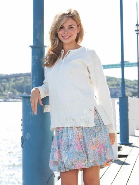 Sweater med tekstureret kant