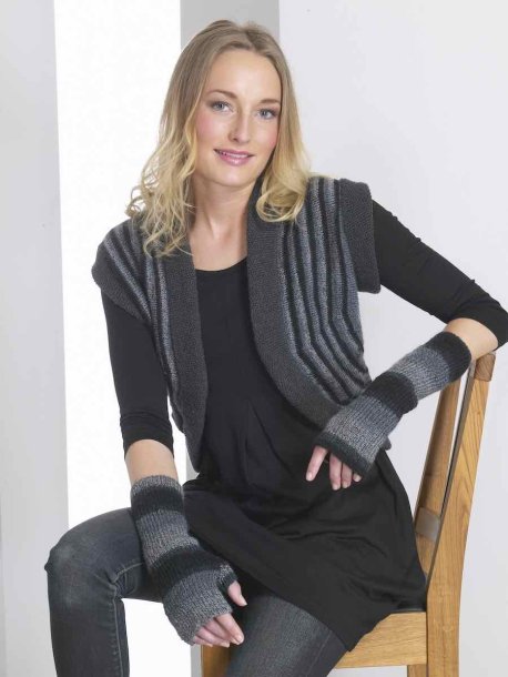 stickad bolero och pulsvärmare