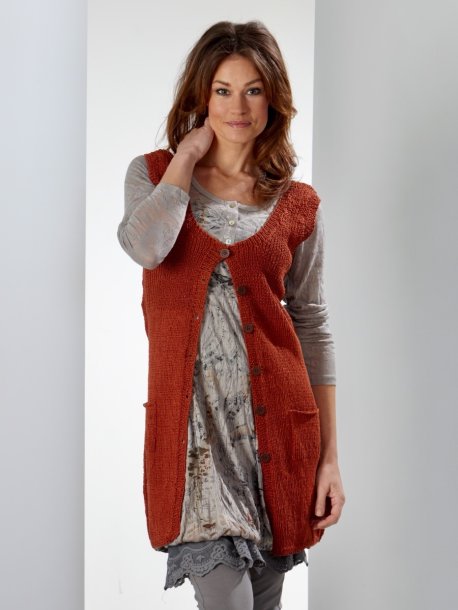 Lang vest med lommer