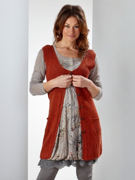 Lang vest med lommer