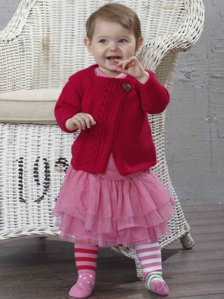 Slå om cardigan med blondekant