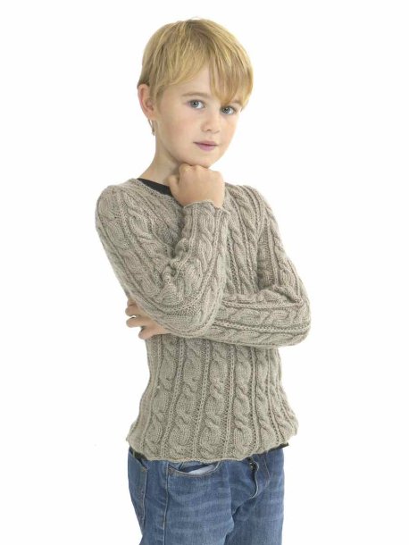 Kabelstrikkede trøjer til kvinder, børn og mænd