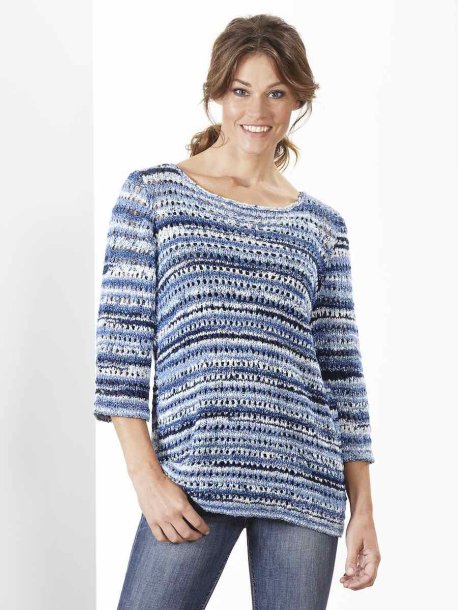 Tunika med hulmønster og 3/4 ærmer