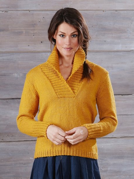 Sweater med sjalkrave