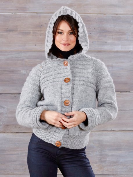 Cardigan med hætte