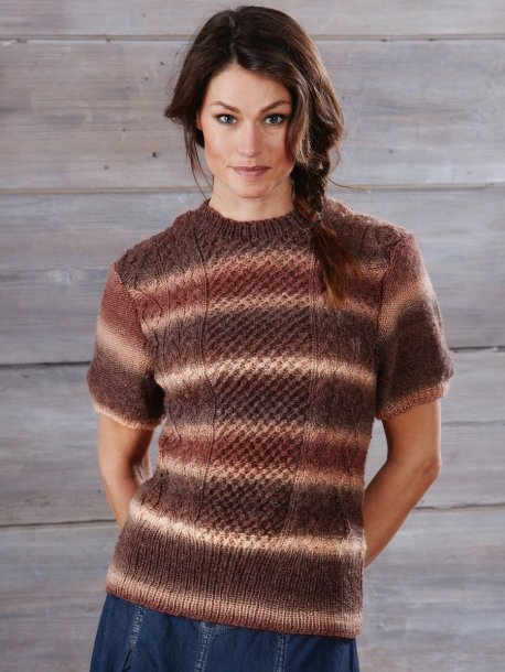 Kortærmet trøje med fletninger