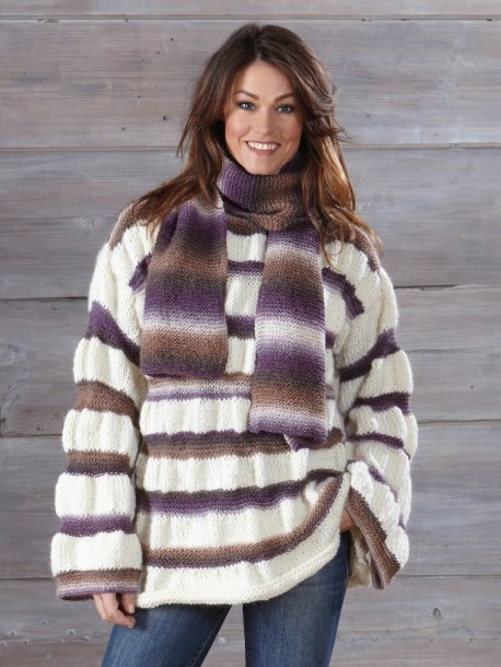 Stor sweater og tørklæde