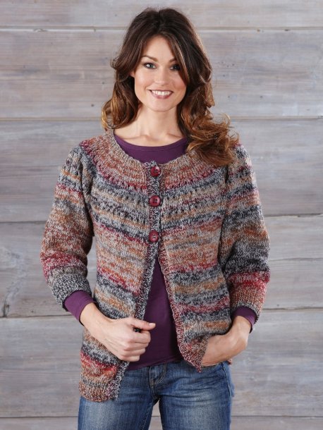 Cardigan i dobbelt garn