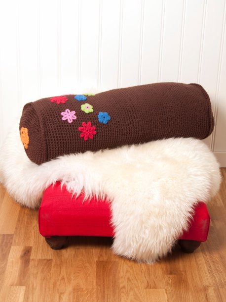 Hæklet pude i dobbelt garn