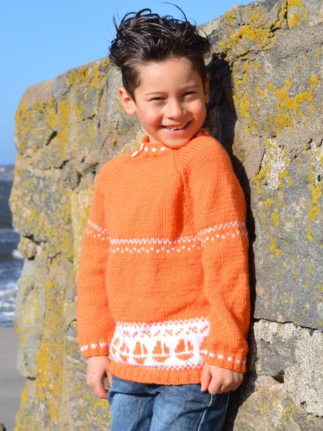 Sweater med sejlbåde