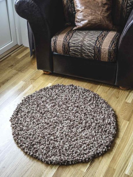 Hæklet rundt tæppe